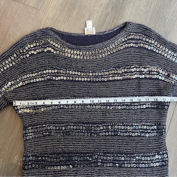Chico's Navy and Silver Sequin Festive Sweater size 2 - Picture 9 of 10